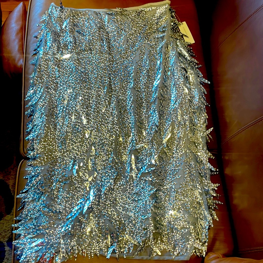Fancy  Anthropologie midi sequin skirt